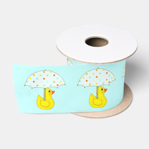 Ruban En Satin Rubber Ducky Baby Duckling Umbrella Satin Ribbon