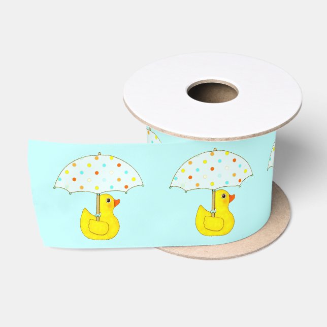 Ruban En Satin Rubber Ducky Baby Duckling Umbrella Satin Ribbon (Bobine)