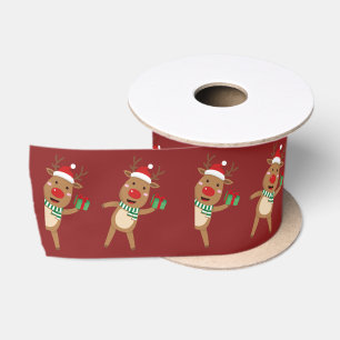Ruban En Satin Rudolph Red Nose Reindeer