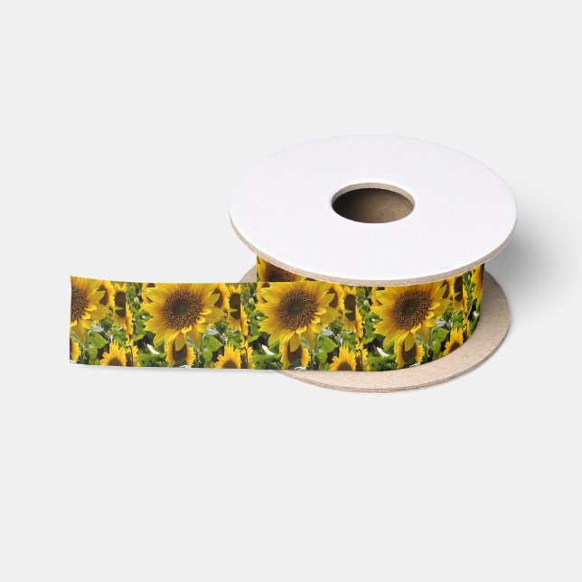 Ruban En Satin Sacs cadeaux Tournesols (Bobine)