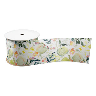 Ruban En Satin Sage Pomme cueillir   Fruits et fleurs