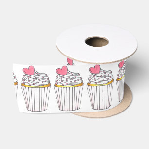 Ruban En Satin Saint-Valentin Cupcake Coeur rose Saupoudrer l'amo