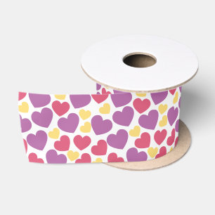 Ruban En Satin Saint-Valentin du motif de coeur