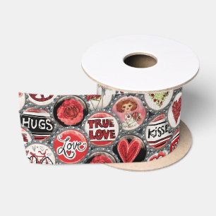 Ruban En Satin Saint Valentin Mot mignon Bouteille d'art Casquett