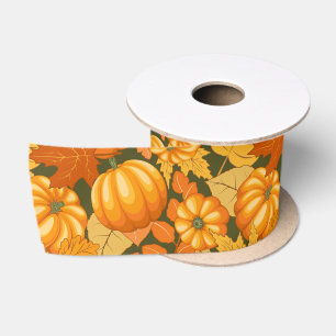 Ruban En Satin Saison d'automne Halloween Citrouille Motif