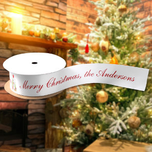 Ruban En Satin Sapin de Noël bonhomme de neige Cadeaux Personnali