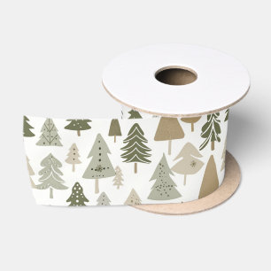 Ruban En Satin Sapins de Noël modernes motif 