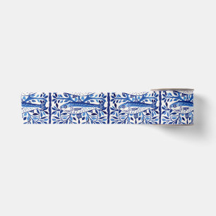 Ruban En Satin Sardine bleue et blanche portugaise