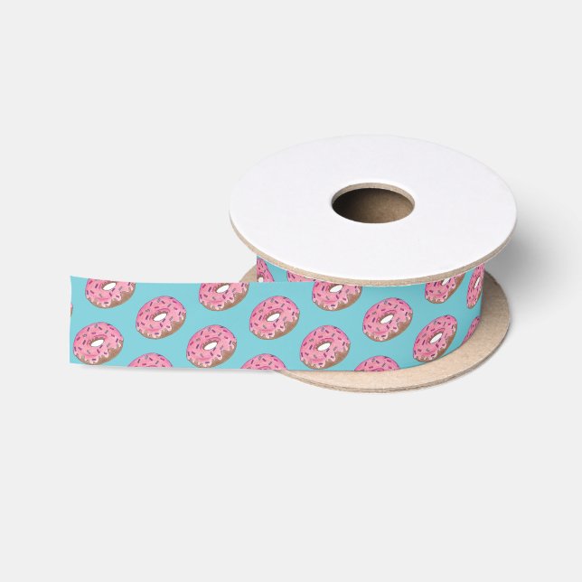Ruban En Satin Saupoudrer de beignets de noix de Doughnut rose (Bobine)