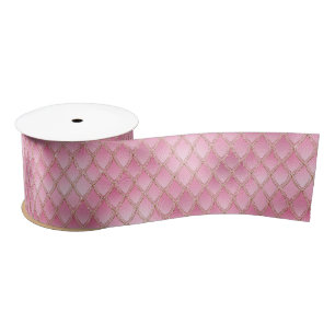 Ruban En Satin Scales de dragon rose vif