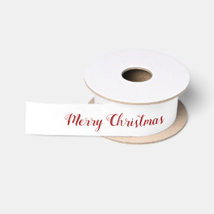 Ruban En Satin Script personnalisé rouge blanc Joyeux Noël