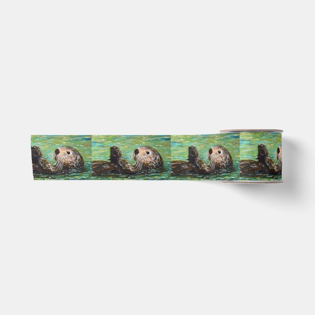 Ruban En Satin Sea Otter Painting (Devant)