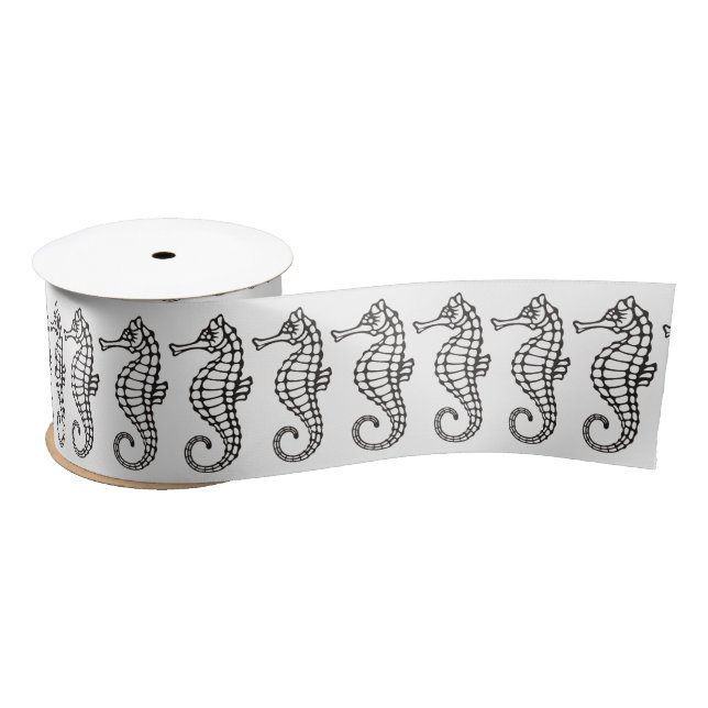 Ruban En Satin Seahorse Black (Bobine)