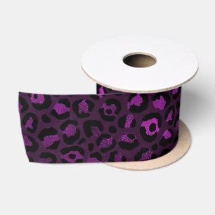 Ruban En Satin Série Purple and Gold Leopard Design 5
