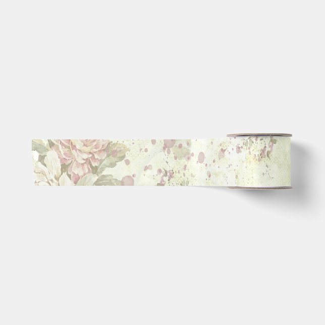 Ruban En Satin Shabby Chic Rose Floral (Devant)