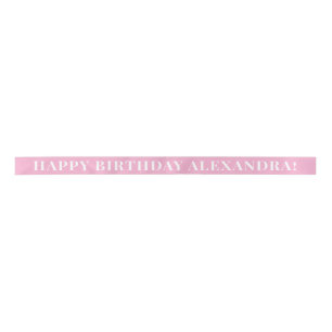 Ruban En Satin Shell Pink Texte simple Joyeux anniversaire