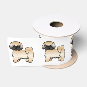 Ruban En Satin Shih Tzu de dessin animé mignon doré avec un masqu