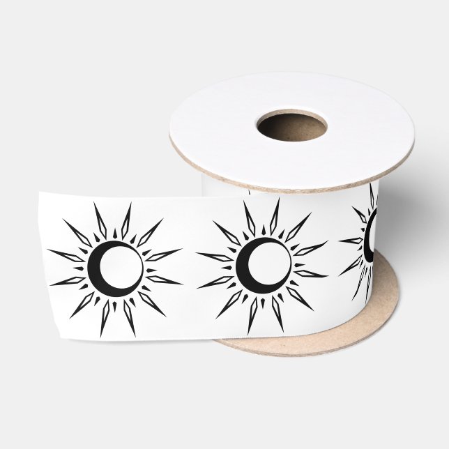 Ruban En Satin Shining Sun Crescent Moon (Bobine)