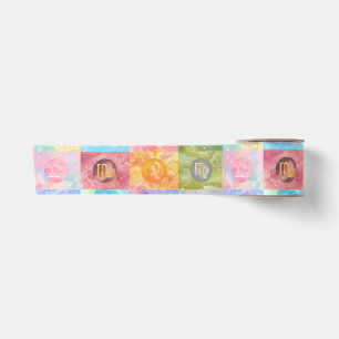 Ruban En Satin Signes astrologiques Zodiac Art d'anniversaire