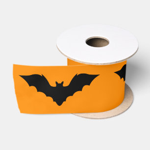 Ruban En Satin Silhouette de chauve-souris volante noire sur Hall