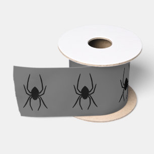 Ruban En Satin Silhouettes Simple Araignée Noire Sur Halloween Gr