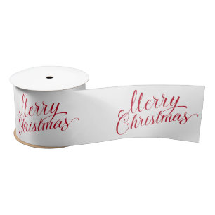 Ruban En Satin Simple élégante Rouge Script moderne Noël