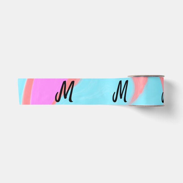 Ruban En Satin simple logo monogramme minimal personnalisé (Devant)
