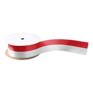 Ruban En Satin Simple Red and White