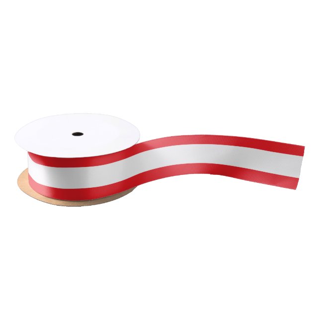Ruban En Satin Simple Red and White Stripe (Bobine)