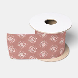 Ruban En Satin Simple rose floral main rustique tiré