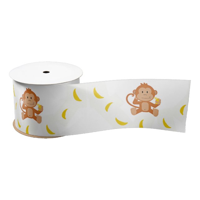 Ruban En Satin Singe et bananes (Bobine)