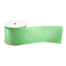 Ruban En Satin Snowflake Motif Mint vert Noël vacances