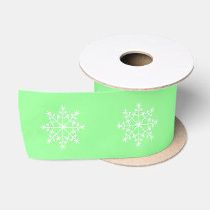 Ruban En Satin Snowflake Motif Mint vert Noël vacances