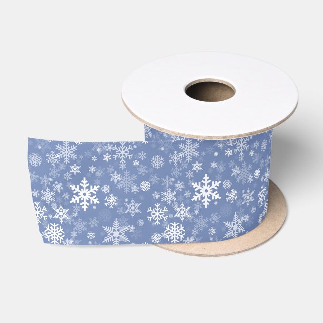Ruban En Satin Snowflakes Personnaliser graphique Arrière - plan  (Bobine)