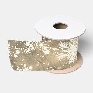 Ruban En Satin SnowflakesOr, Noël