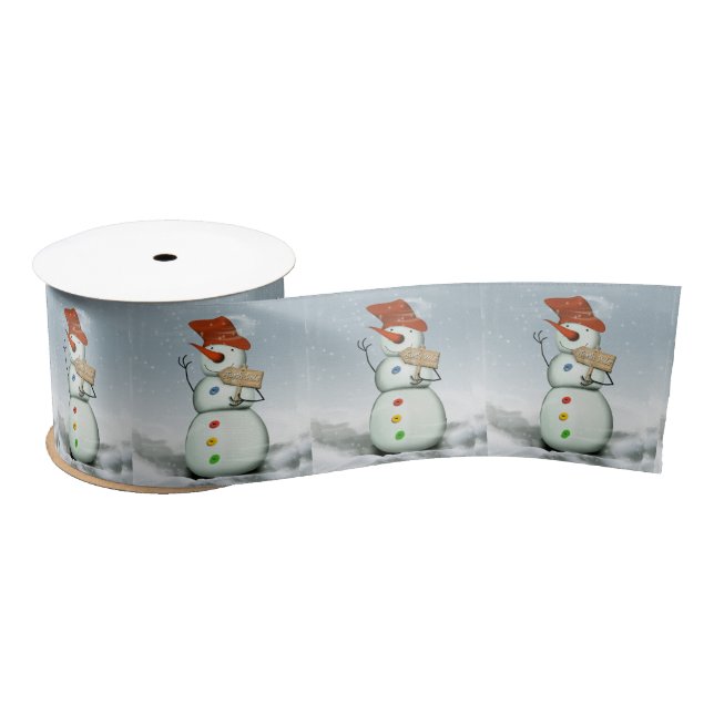 Ruban En Satin Snowman du Pôle Nord (Bobine)