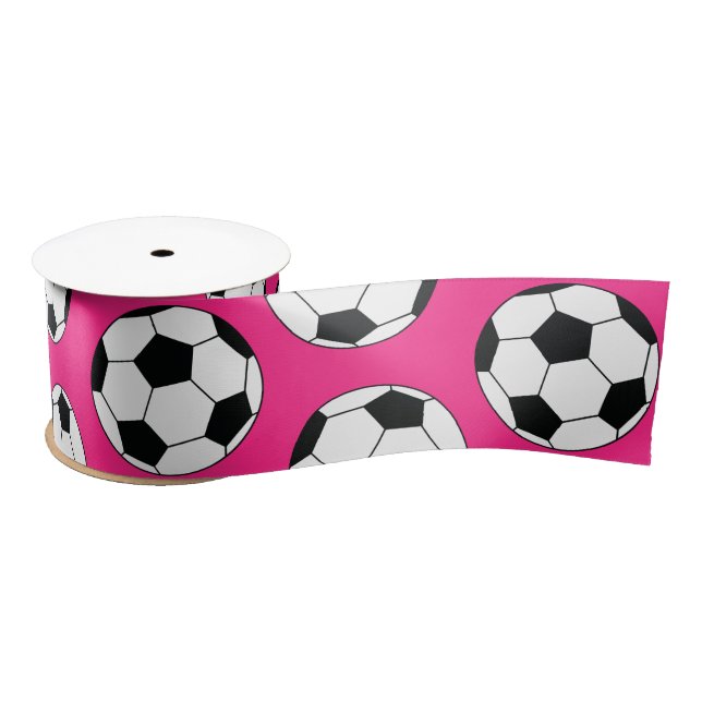 Ruban En Satin Soccer rose fête d'anniversaire (Bobine)