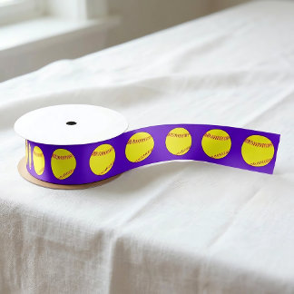 Ruban En Satin Softball à lancer rapide Fête de sport de couleur 