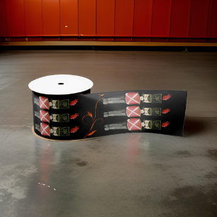 Ruban En Satin Soldats Noirs et Noirs de Casse-Noirs en uniforme