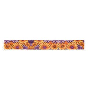 Ruban En Satin Soleil Fleur Jaune violet