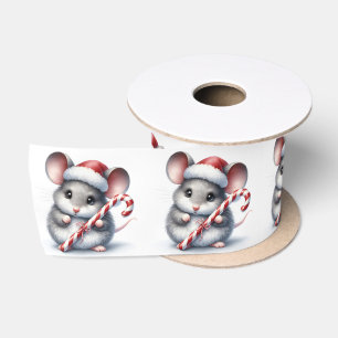 Ruban En Satin Souris avec Sucre de canne de Noël