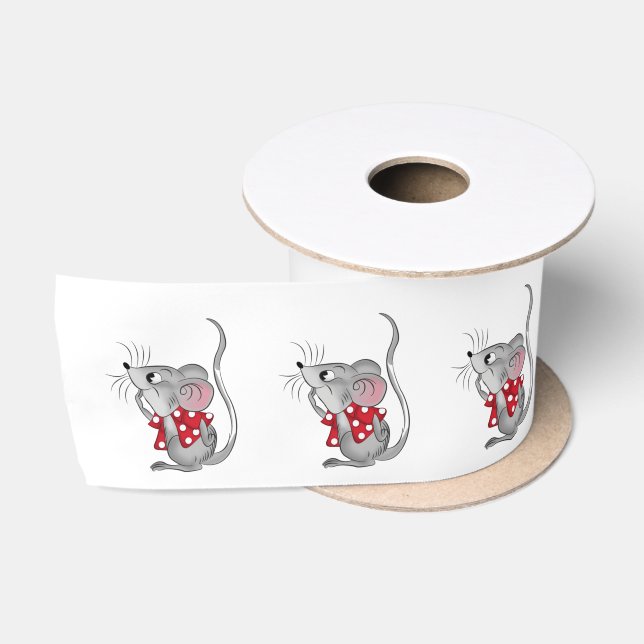 Ruban En Satin Souris blanc (Bobine)