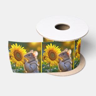 Ruban En Satin Souris qui sent un tournesol d'automne