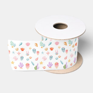 Ruban En Satin Sous le Motif marin
