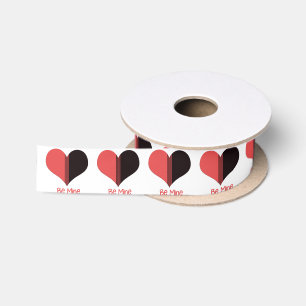 Ruban En Satin Soyez à moi Valentine Red Stripe Heart