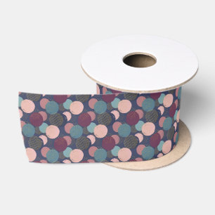Ruban En Satin Sphère Turquoise rose mauve - Géométrique moderne
