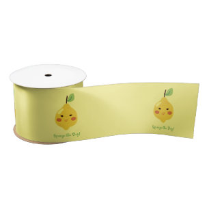Ruban En Satin Squeeze the Day Punny Lemon Motif