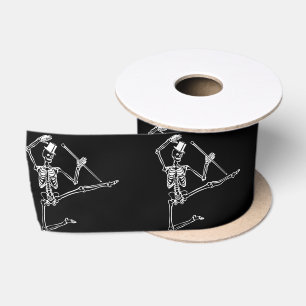 RUBAN EN SATIN SQUELETTE DANGEREUSE AVEC LE HAT RIBBON PERSONNALI