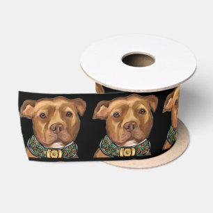 RUBAN EN SATIN STAFFORDSHIRE TERRIER AMÉRICAIN