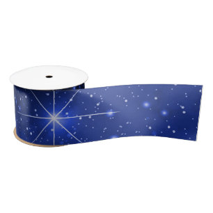 Ruban En Satin Star Galaxy On Blue